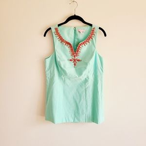 NWT Lilly Pulitzer "Jackie" turquoise coral top